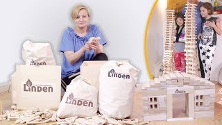 Linden - naturalne drewniane klocki | Challenge kto zbuduje najwyższą wieżę
