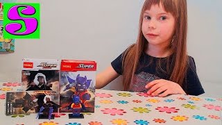 Соня открывает конструктор Decool Super Heroes 0188-89  мини фигурки  Супергерои Decool.