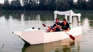 БОЛЬШАЯ ЯХТА ИЗ ПЕНОПЛАСТА И МОНТАЖНОЙ ПЕНЫ