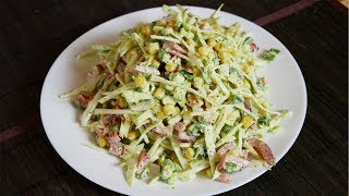 Капустный салат с кукурузой и перцем