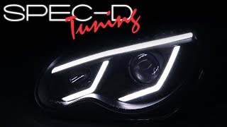 SPECDTUNING DEMO VIDEO: 2001-2007 MERCEDES BENZ W203 C-CLASS CLEAR LED DRL PROJECTOR HEADLIGHTS