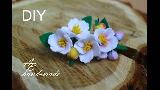 Цветы из фетра. Цвет яблони./DIy:Felt flower. Appleblossom.