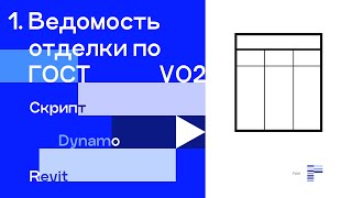 Видео 5. Формирование ведомости отделки помещений по ГОСТ_VER02 (Revit+Dynamo)