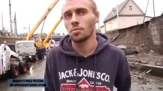 В Красноярске на проезжую часть обвалилась бетонная стена