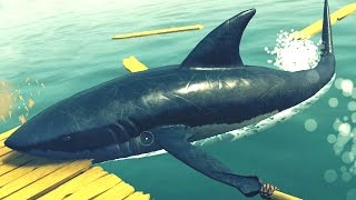 SHARK ATTACKIN' ME RAFT!!! - Raft