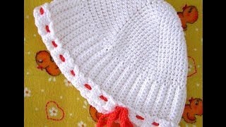 Шапочка крючком белая - Crochet Hat - 1 часть - вязание основы