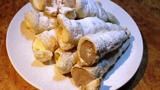 Слоеные трубочки с заварным кремом =)