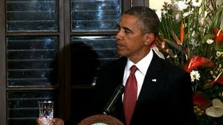 President Obama Speaks at an Official Dinner in Tanzania