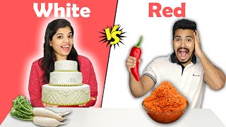 White Vs Red Food Eating Challenge | White Vs Red Food Eating Competition | Hungry Birds