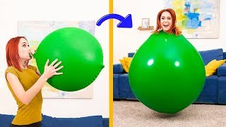 15 Awesome Balloon Tricks and Games / Inside Giant Balloon!