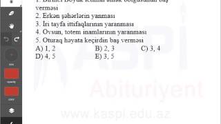 Kaspi Abituriyent - Sınaq imtahanı  -  Tarix 1