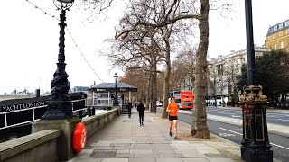 London Walking Tour 4K | Walking Victoria Embankment Road to Big Ben (City of Westminster)