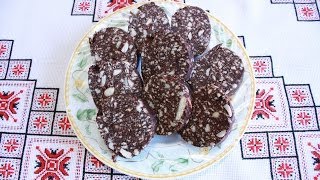 Шоколадная колбаса рецепт Сладкая колбаска шоколадная колбаска Шоколадна ковбаса рецепты для дома