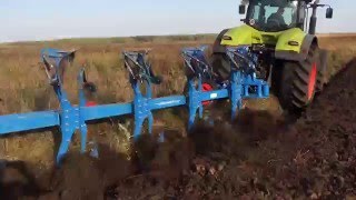 Вспашка залежи. Трактор Axion 950 CLAAS + плуг EvroDiamant 11 (7+1 L120) LEMKEN