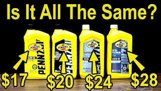 Are They All The Same Motor Oil? Let's Settle This! Four Levels of Pennzoil Motor Oil Compared