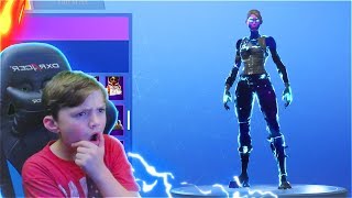 My Little Brother Reacts to the NEW FEMALE GALAXY SKIN in Fortnite Battle Royale..