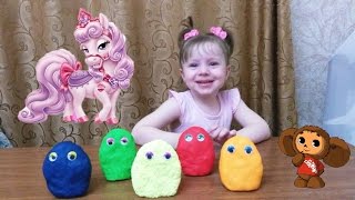 Киндер сюрприз распаковка игрушек Чебурашка Барбоскины Динозавр Kinder Surprise eggs unpacking
