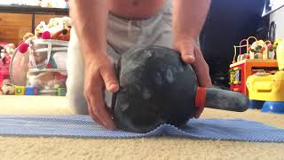 Подъём гири 32 кг с пола боковым переворотом 70 Lbs kettlebell flipped over from a floor