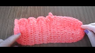 Следки крючком из коралловой нити / Пошаговые действия для начинающих