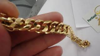 103 gram Cuban Link Variant 18K Gold Bracelet for Sale