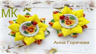 Яркие летние бантики из репсовых лент 2,5см/Ribbon bows 2.5 cm