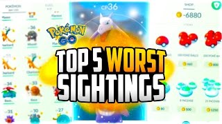 Pokemon Go - The Top 5 WORST Pokemon Go Sightings!! (LOWEST CP Pokemon EVER?!)