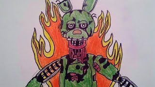 TJOC Drawing - The Joy of Creation: Halloween Edition - Ignited Springtrap