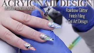 ACRYLIC NAIL TUTORIAL - RAINBOW TIP NAILS - GLITTERBELS ACRYLIC SYSTEM