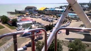 Ейск июнь 2014. Центральный пляж. Обзор с колеса обозрения. Ейская коса.