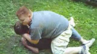 Arkansas boys Matt and Matt  wrestling