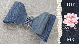 ?Джинсовый бантик?Jeans Hair Bow DIY?Tutorial Denim Bow?PAP Laço Jeans?Arco De Jeans