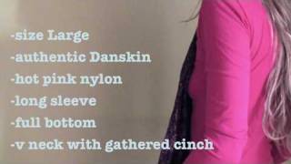 vintage 80's DANSKIN pink long sleeve leotard