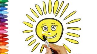 Как рисовать солнце ☀ - солнце раскраска -Как рисовать и цвет