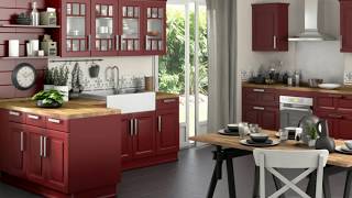 Meuble De Cuisine En Bois Rouge
