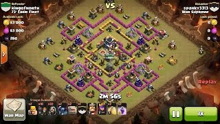 Clash of Clans TH9 vs TH9 Golem, Wizard & Pekka (GoWiPe) Clan War 3 Star Attack