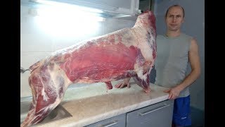 Разделка бараньей туши.Мясо барана без запаха. Вырезаем лимфоузлы в баранине. ENG SUB.