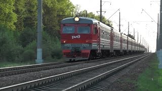 Электропоезд ЭР2Т-7129 перегон Кубинка-1 - Петелино