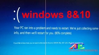 How to stop this error:Your PC ran into a problem and needs to restart. Windows 8&10