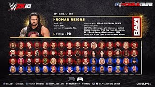 WWE 2K18 Roster Concept : (RAW\ SDLIVE\ Cruiserweight\ NXT\ Hall Of Fame\ Celebrity Superstars)