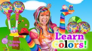 Learn Colors with Surprise Pikmi Pops and Princess Lollipop!