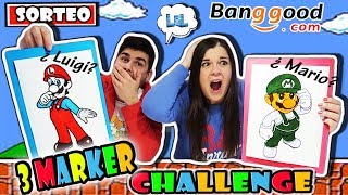 3 marker challenge MARIO Y LUIGI LOL retos divertidos  imitacion copic baratos
