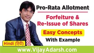 Pro-Rata Allotment | Forfeiture | Re-Issue of Shares | Class 12 Accounts | Stay Learning