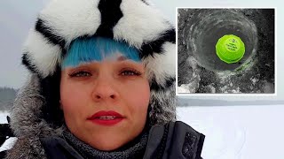 РАЗОБЛАЧЕНИЕ! Эхолот для рыбалки зимой? Опустила камеру в лунки с эхолотом! #77