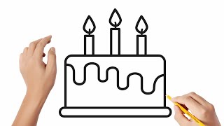Cómo dibujar un pastel de cumpleaños paso a paso #3 | Dibujos para niños