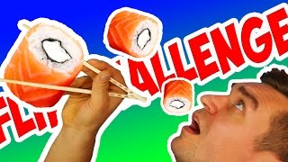 ✔ СУШИ РОЛЛ В РОТ FLIP CHALLENGE! ✔ ПРИНЯЛ ВЫЗОВ МАМИКСА