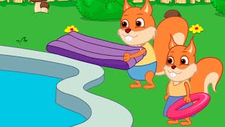 Famille d'Écureuil - Matelas De Piscine Dessins Animés 2021 en Français