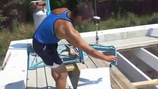 Самодельный кран для подъема газоблока. Захват для блока.