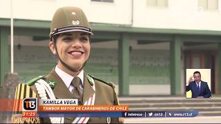 Kamilla Vega, la primera mujer "Tambor Mayor" de Carabineros