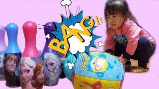 겨울왕국 엘사 볼링 게임 도전! 뽀로로 공 장난감 놀이 Frozen Elsa, Bowling Games, Pororo Ball Toy Play 보라조이 BoraJoys
