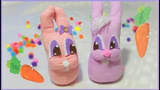 Кролик из носка своими руками. Игрушки из носков.